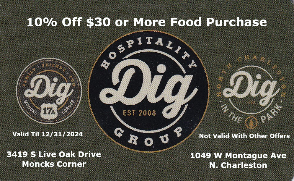 DIG's coupon on LowcountryCoupons.com